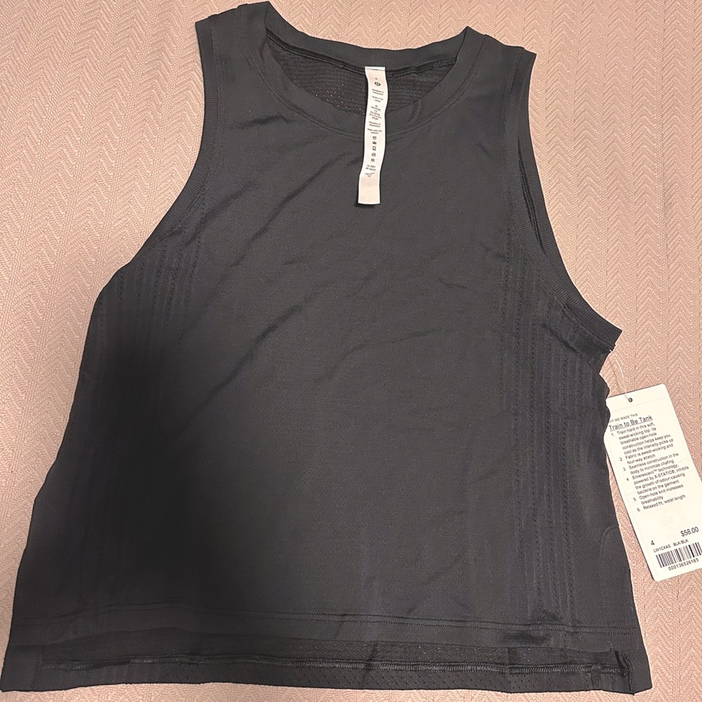 NWT Lululemon Train To Be Tank Black 4 - Picture 2 of 3